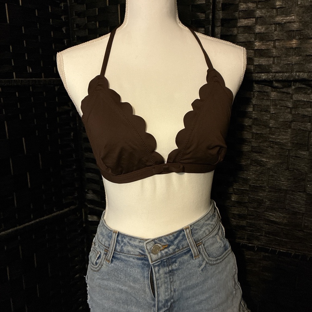 Kate Spade Tan Scalloped Bikini Top